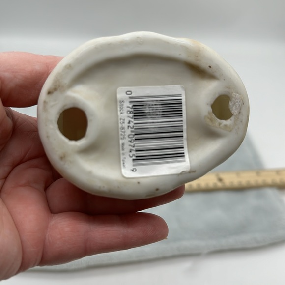 Porcelain Little Girl Dressed For Christmas with Present & White Puppy - Picture 6 of 6